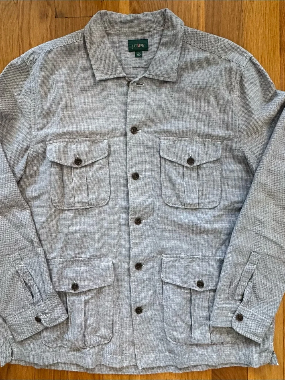 J.Crew Utility Shirt Jacket XL Herringbone Workwear Button Down Jacket